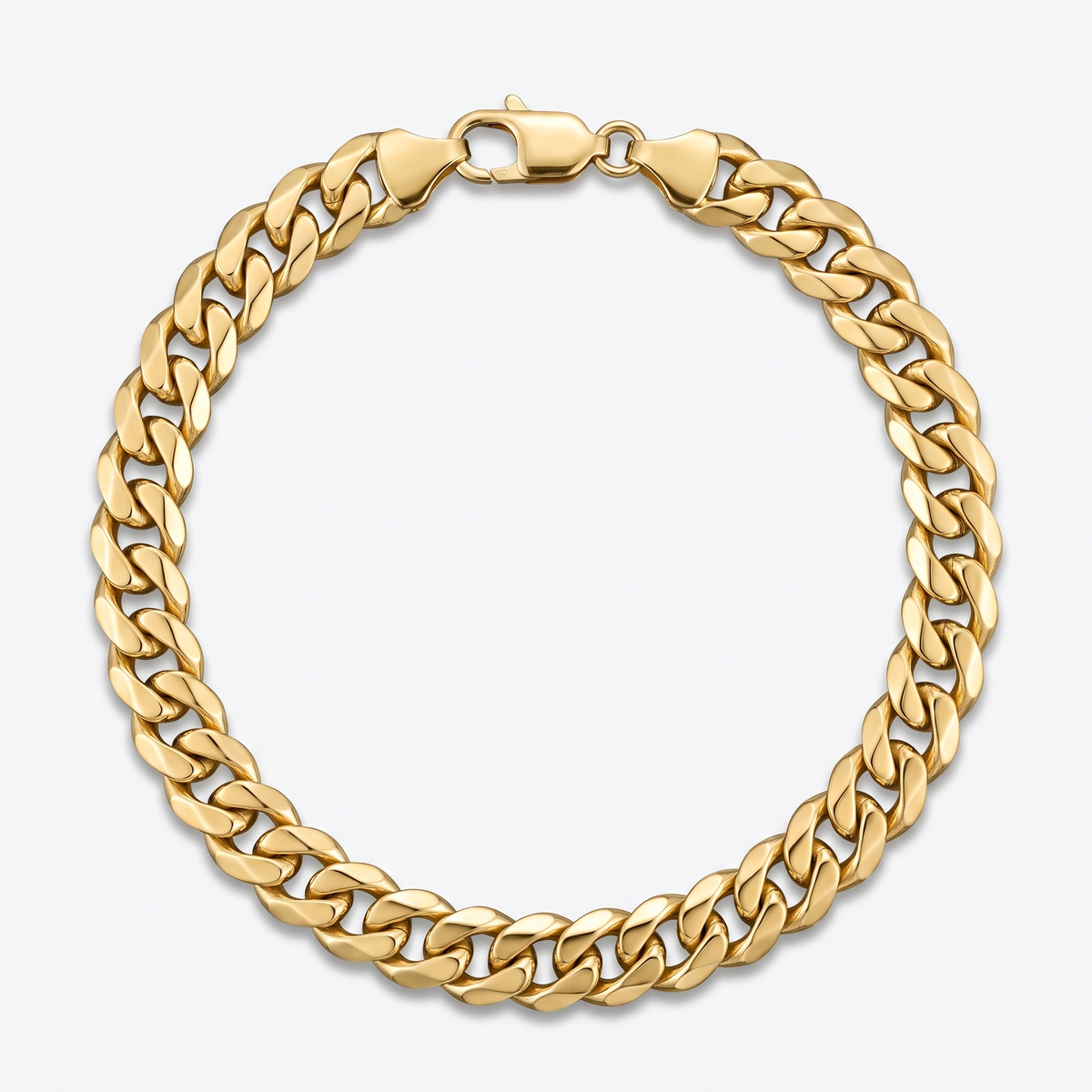 Cuban bracelet 5mm, gold, white