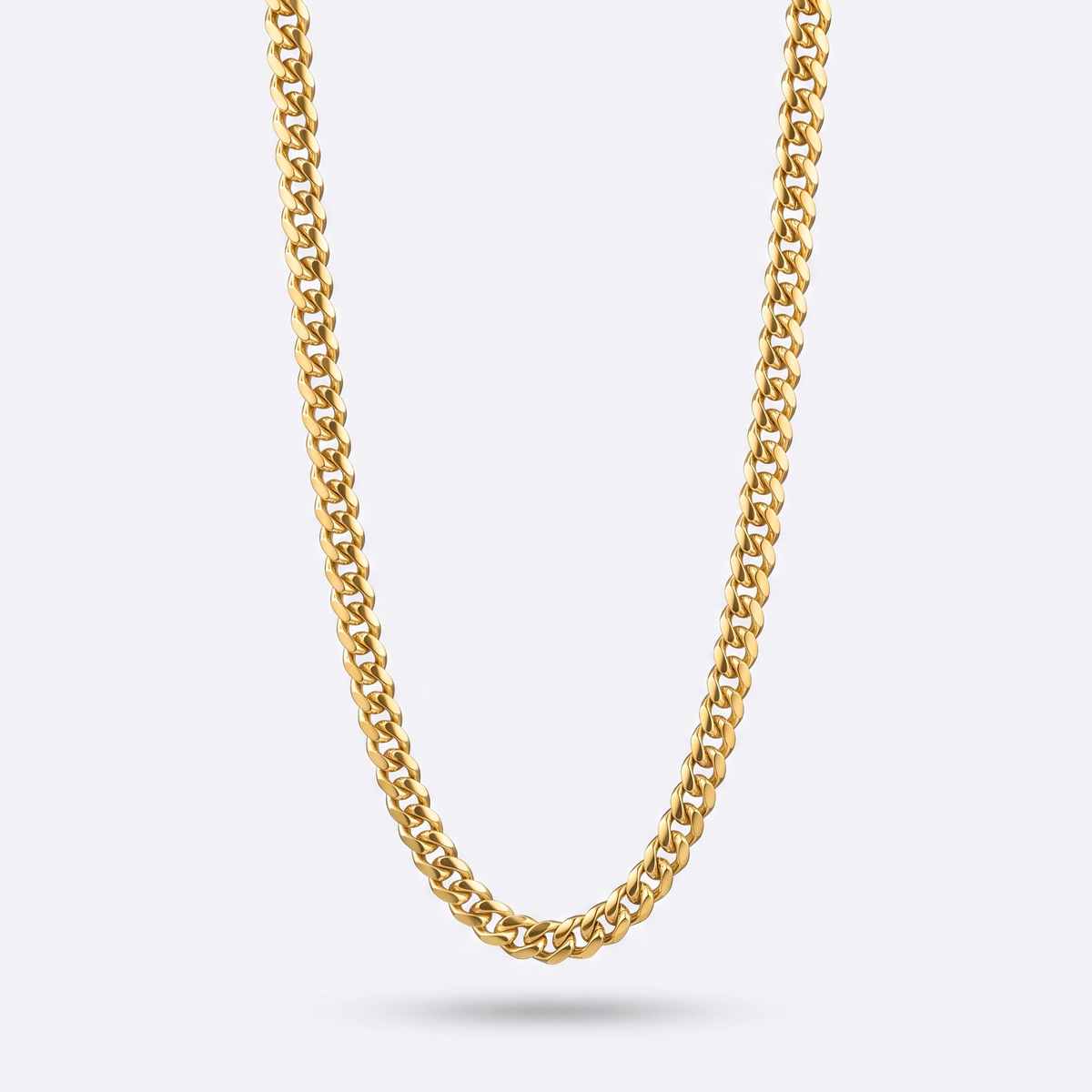 Cuban chain 3mm, gold, white