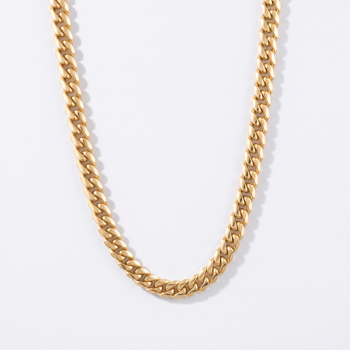 Cuban chain 5mm, gold, white