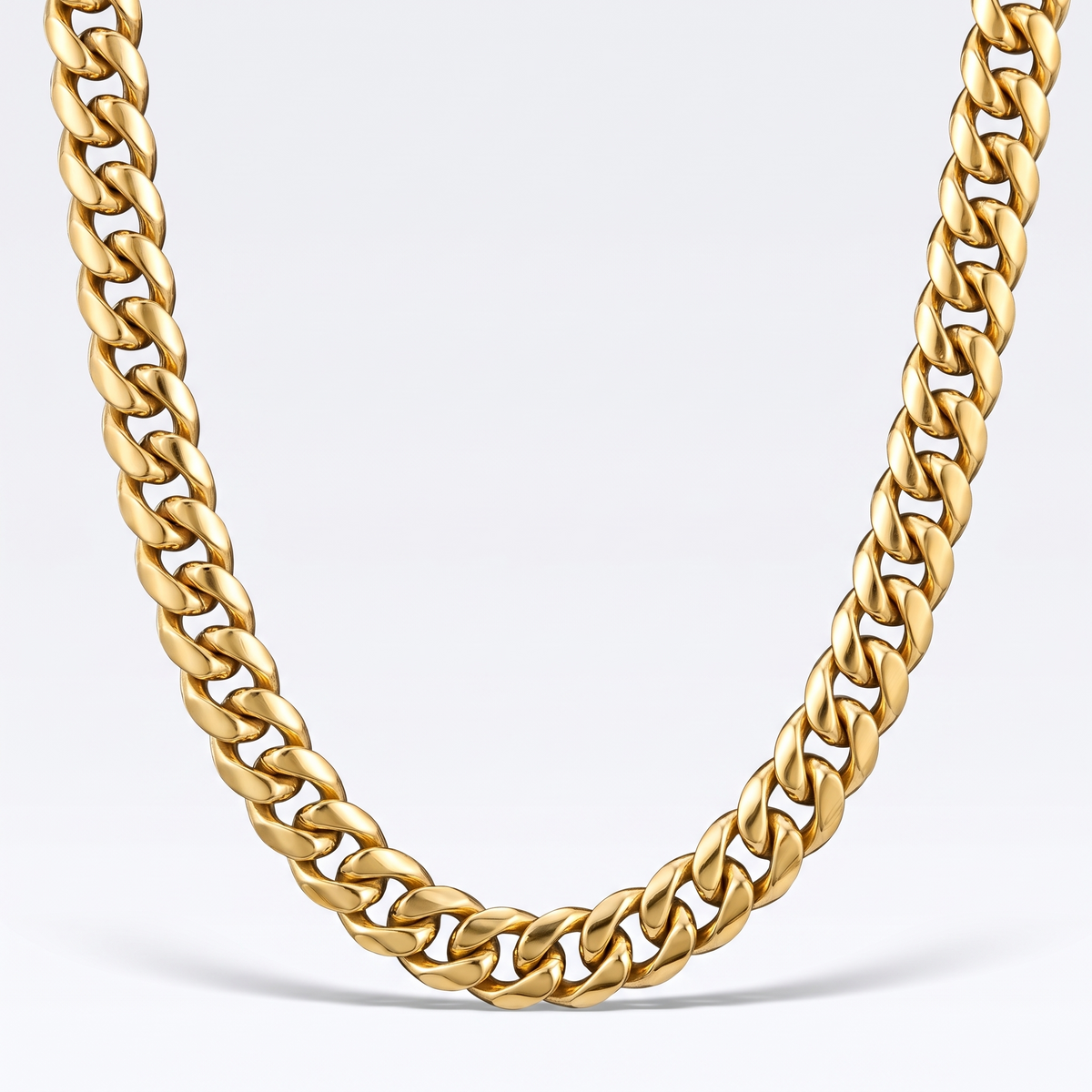 Cuban chain 8mm, gold, white