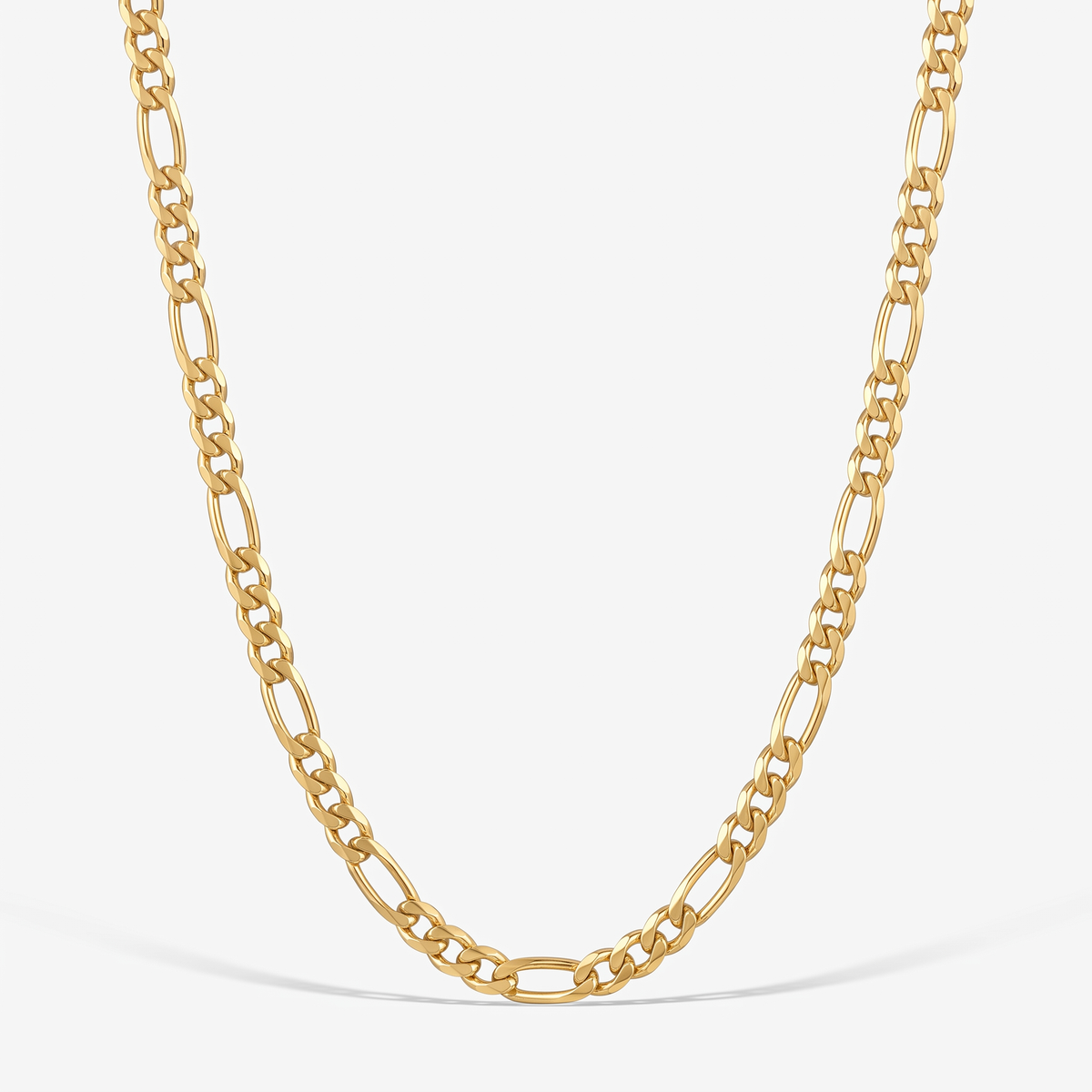 Figaro chain 3mm, gold, white