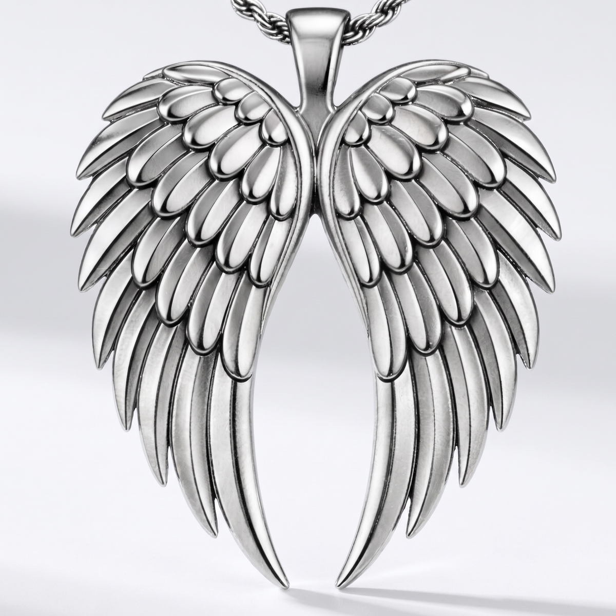 The Wings pendant, silver, white