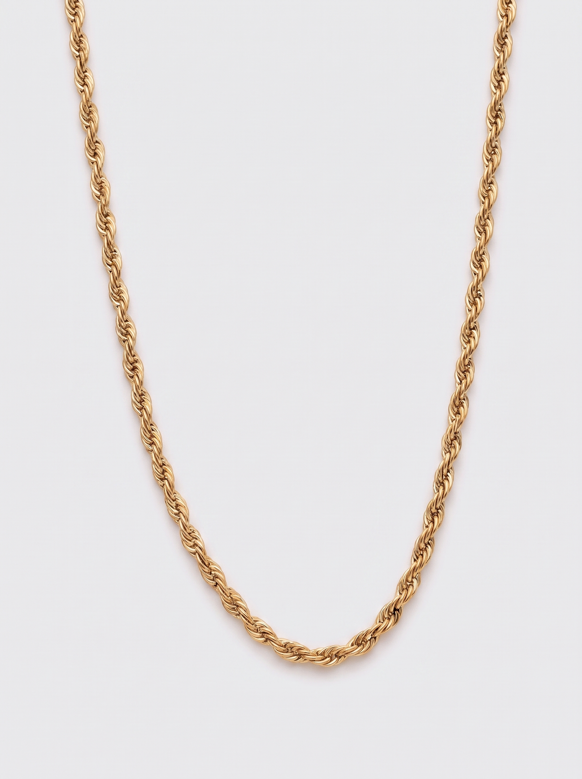 Gold rope chain on its own