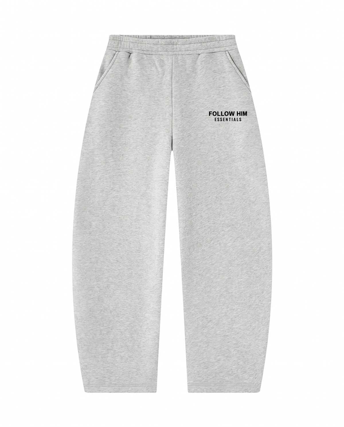 Essential Barrel Leg Sweatpants in Flower Gray, front