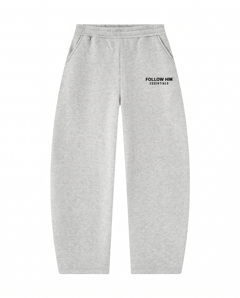 Essential Barrel Leg Sweatpants in Flower Gray, front