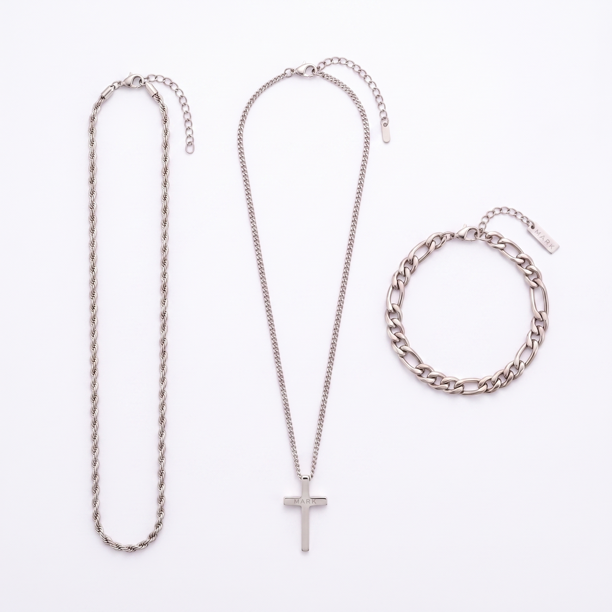 The Set in silver laid side by side